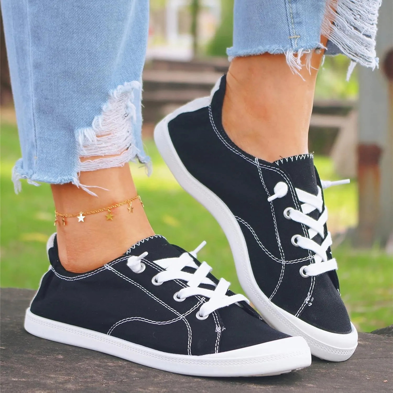 Womens Casual Sneakers Wide Width Tenis para Caminar De Mujer Con Plataforma Comodos Black Dress Shoes for Women Wide Width Womens Fashion Sneakers Size 10.5 Zapatos Confortables para Mujer Mayor