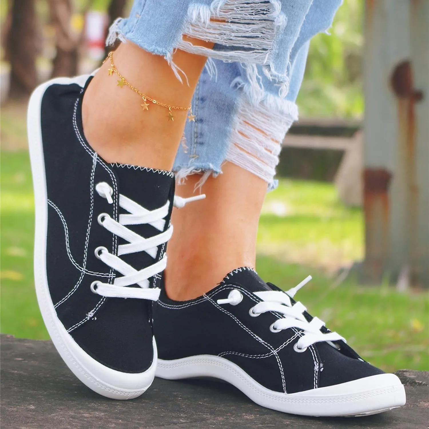 Womens Casual Sneakers Wide Width Tenis para Caminar De Mujer Con Plataforma Comodos Black Dress Shoes for Women Wide Width Womens Fashion Sneakers Size 10.5 Zapatos Confortables para Mujer Mayor