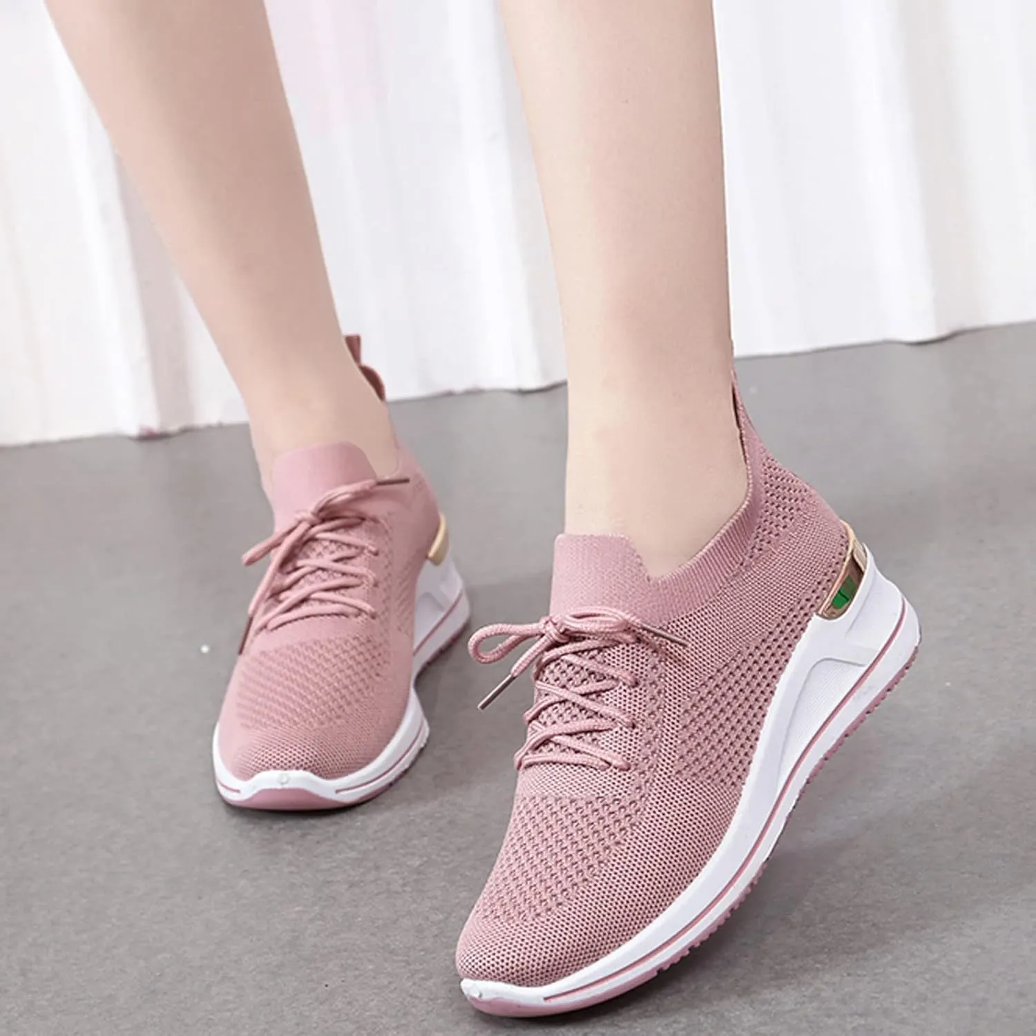Womens Comfortable Slip On Sneakers Casual Walking Shoes Lightweight Canvas Flats Elastic Non Slip Loafers