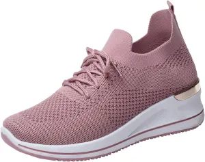 Womens Comfortable Slip On Sneakers Casual Walking Shoes Lightweight Canvas Flats Elastic Non Slip Loafers