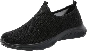 Womens Comfortable Slip On Sneakers Casual Walking Shoes Lightweight Canvas Flats Elastic Non Slip Loafers