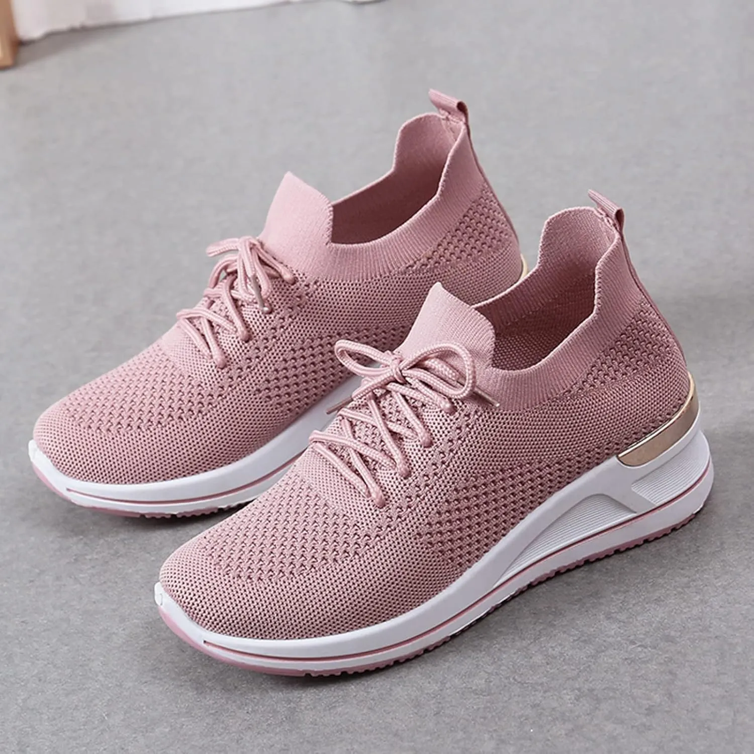 Womens Comfortable Slip On Sneakers Casual Walking Shoes Lightweight Canvas Flats Elastic Non Slip Loafers