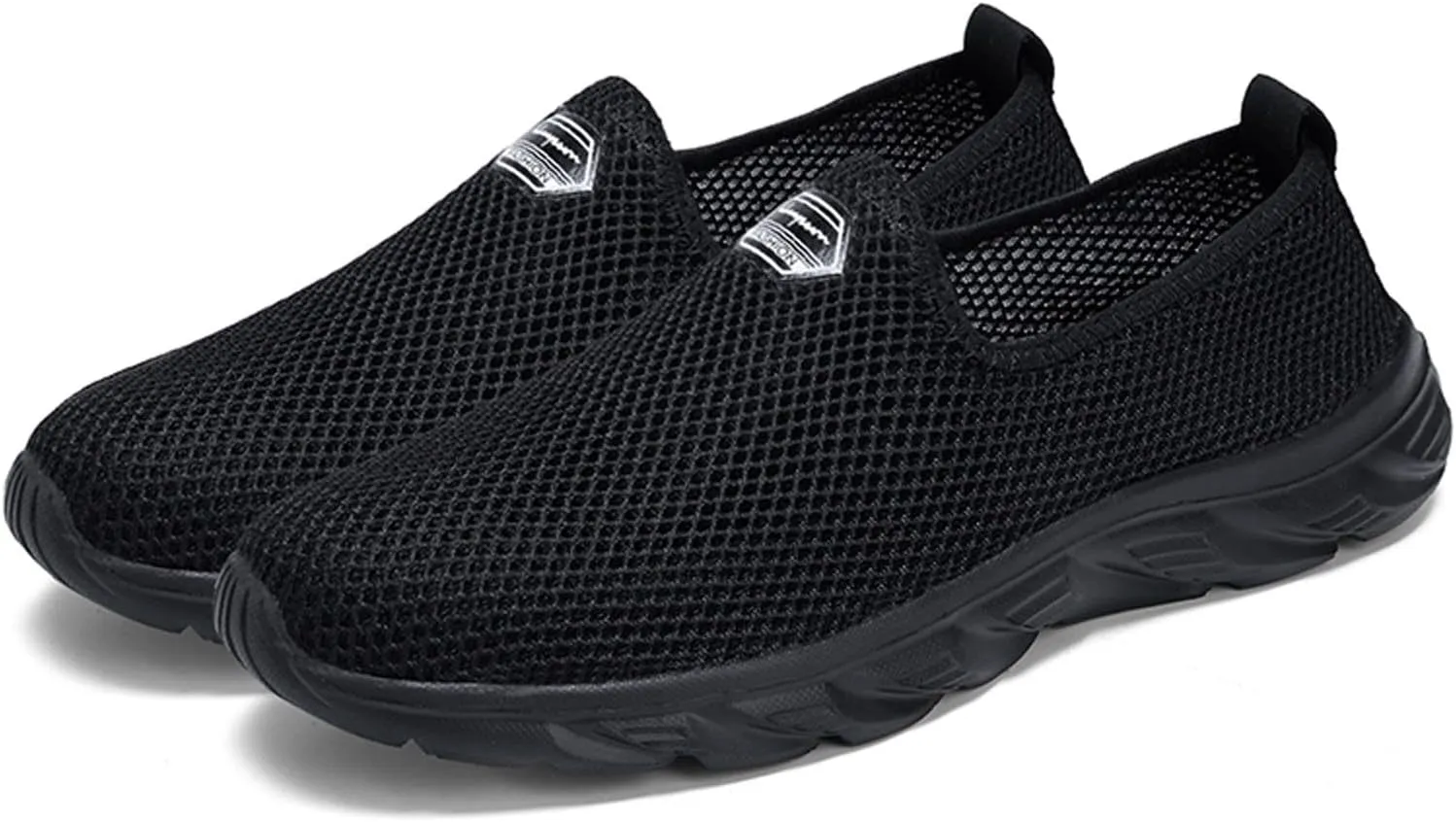 Women's Fashion Sneaker Mesh Slip On Black Non Slip Shoes for Women Comfortable Business Casual Shoes Womens Slide On Loafers Men's Dress Sneakers