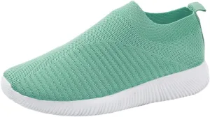Women's Fashion Sneaker Mesh Slip On Black Non Slip Shoes for Women Comfortable Mens Slip On Casual Shoes White Loafer Black Wedge Sneakers for Women