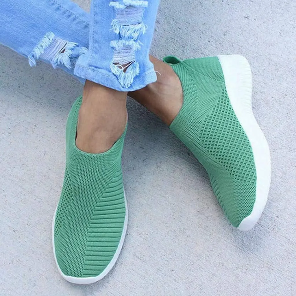 Women's Fashion Sneaker Mesh Slip On Black Non Slip Shoes for Women Comfortable Mens Slip On Casual Shoes White Loafer Black Wedge Sneakers for Women