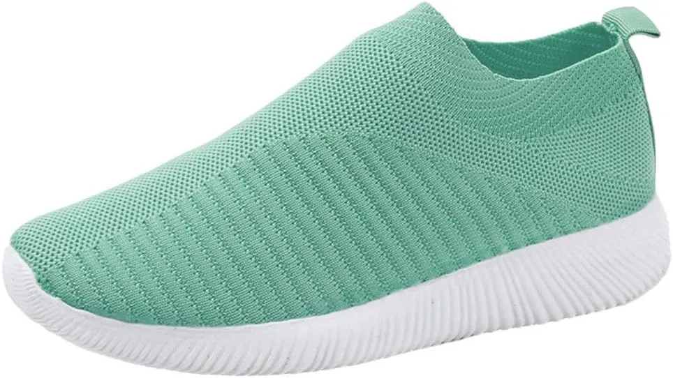 Women's Fashion Sneaker Mesh Slip On Black Non Slip Shoes for Women Comfortable Mens Slip On Casual Shoes White Loafer Black Wedge Sneakers for Women