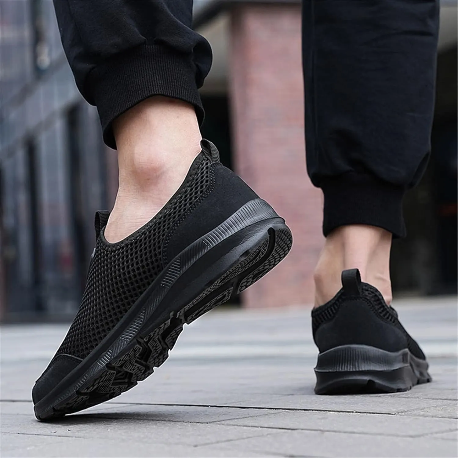 Women's Fashion Sneaker Mesh Slip On Black Non Slip Shoes for Women Comfortable Mens White Running Shoes Womens Loafer Flat Non Slip Sneakers for Women