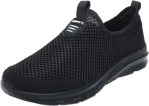 Women's Fashion Sneaker Mesh Slip On Black Non Slip Shoes for Women Comfortable Mens White Running Shoes Womens Loafer Flat Non Slip Sneakers for Women