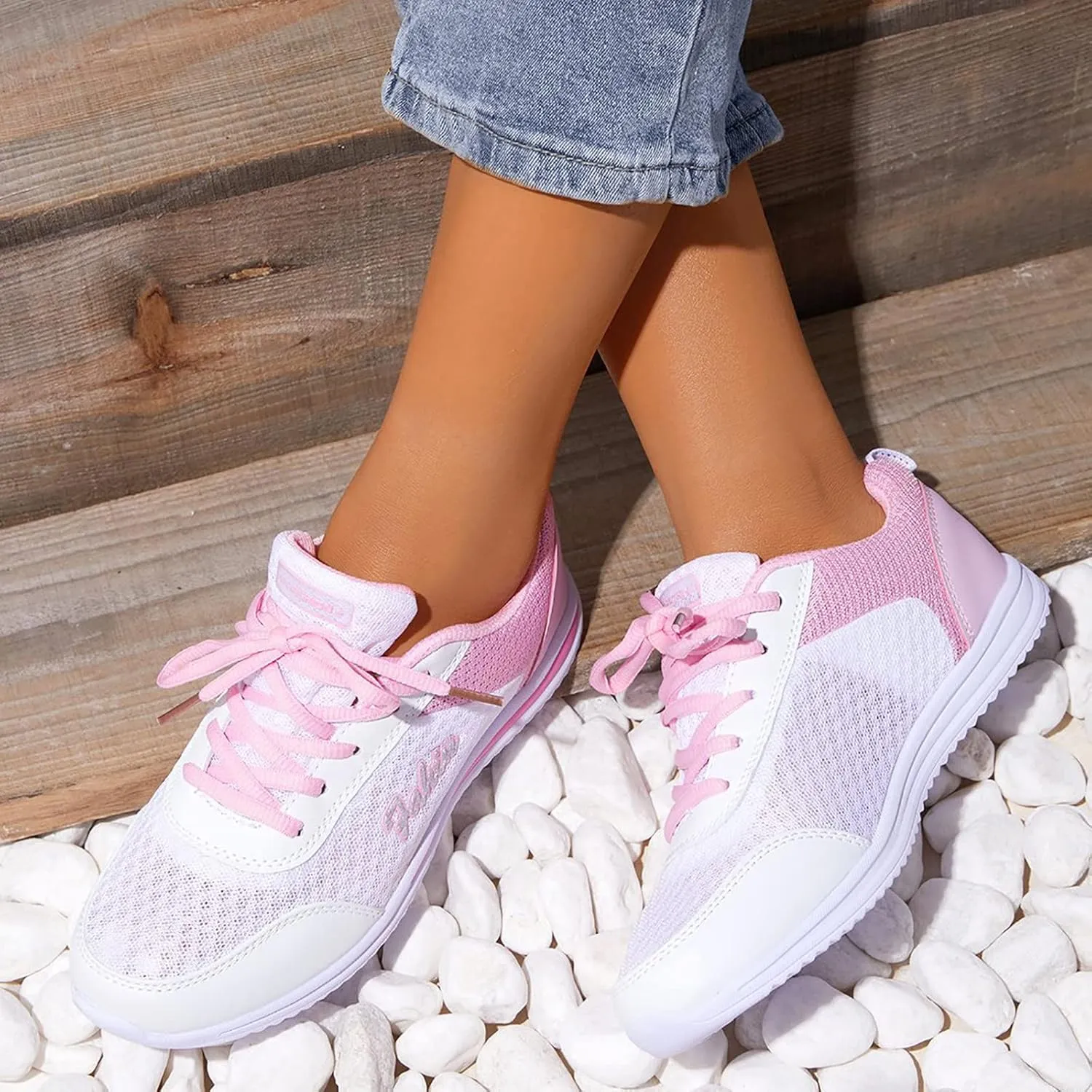 Women's Fashion Sneaker Mesh Slip On Black Non Slip Shoes for Women Comfortable Orange Tennis Shoes for Women Black Loafers Shoes Women Leather Sneakers