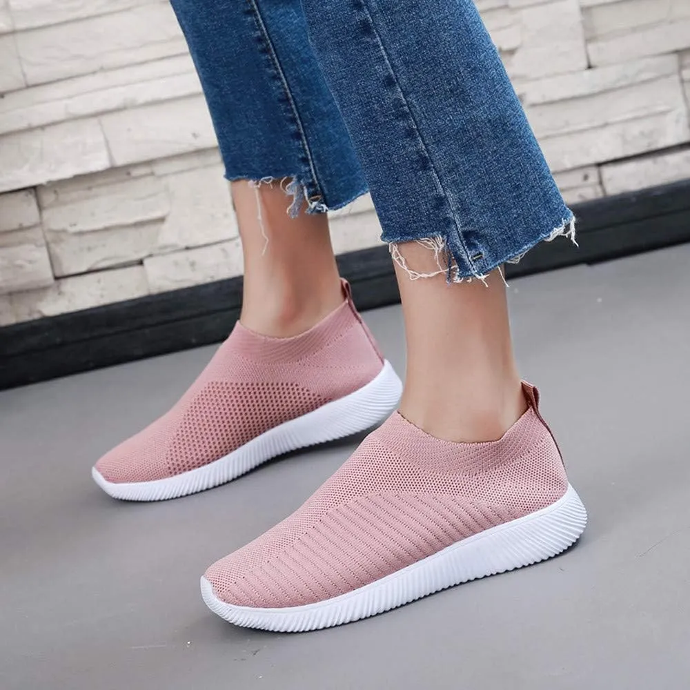 Women's Fashion Sneaker Mesh Slip On Black Non Slip Shoes for Women Comfortable Running Shoes for Women White Loafers Women Womens White Sneaker