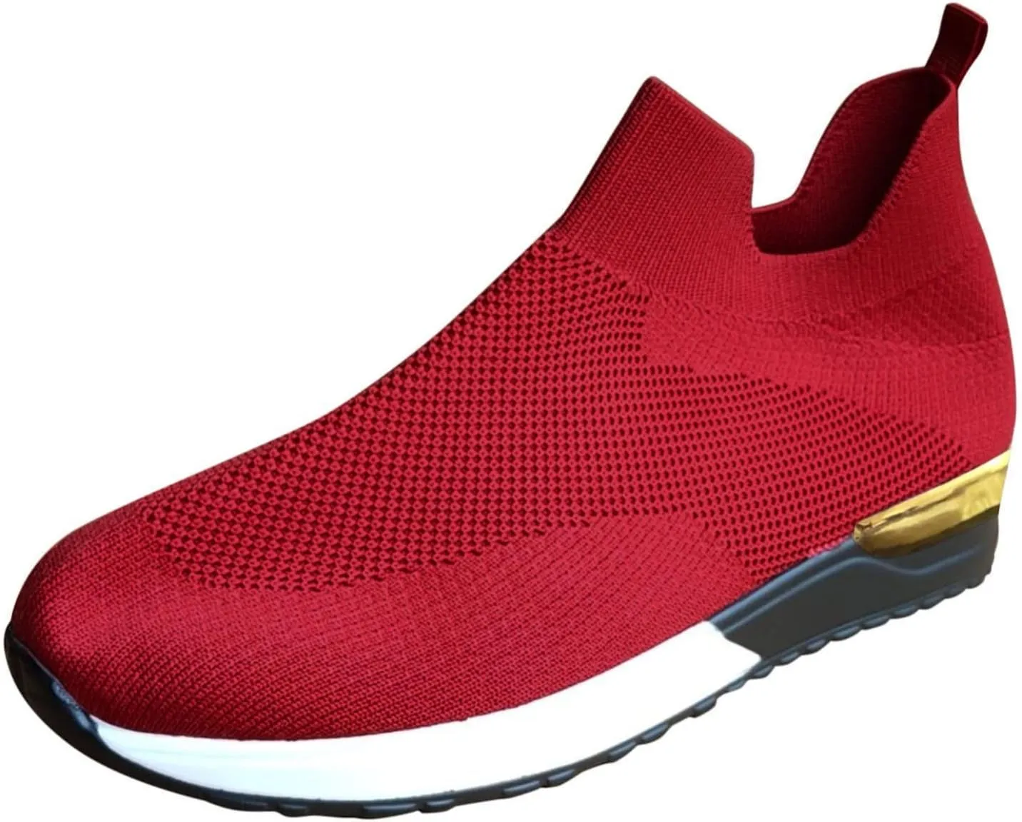 Women's Fashion Sneaker Mesh Slip On Black Non Slip Shoes for Women Comfortable Walking Shoes for Men Wide Width Black Platform Loafers Women Sock Sneakers Women