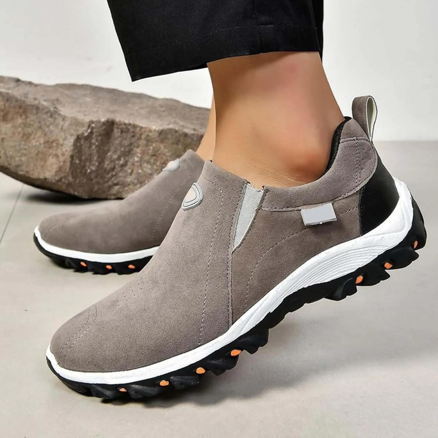 Women's Fashion Sneakers Non Slip Comfortable Hiking Shoes Slip On Orthopedic Shoes Arch Support Walking Shoes