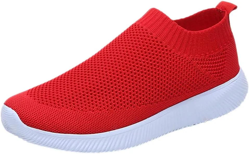 Women's Lightweight Slip On Walking Running Shoes Womens Running Shoes Winter Women Shoes Casual Casual Sneakers Steel Toe Tennis Shoe White Loafers