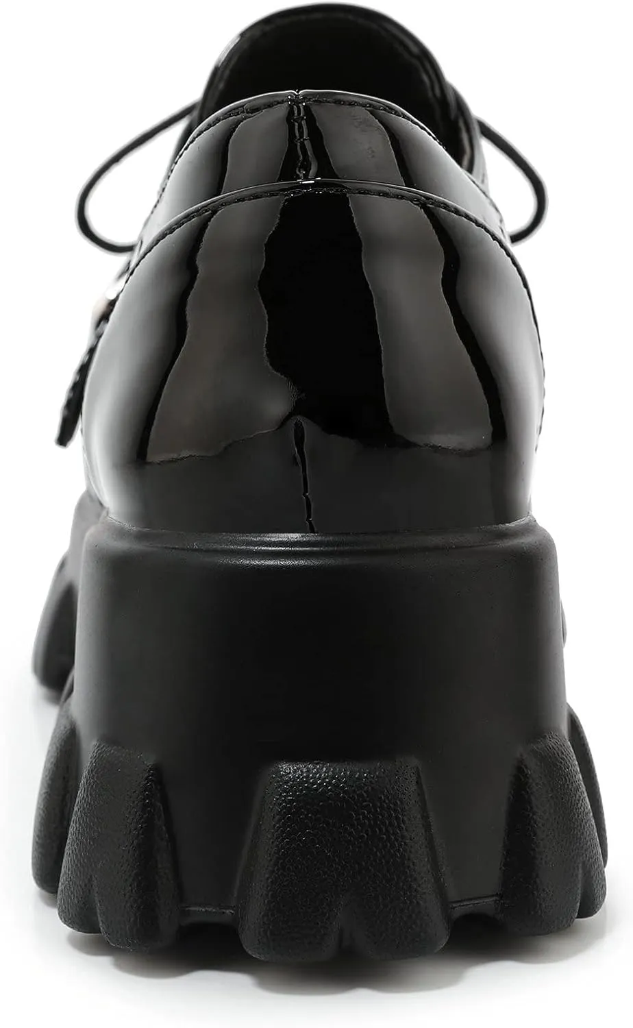 Womens Lug Sole Platform Goth Shoes Chunky Heel Lace Up Oxford Pumps Round Toe