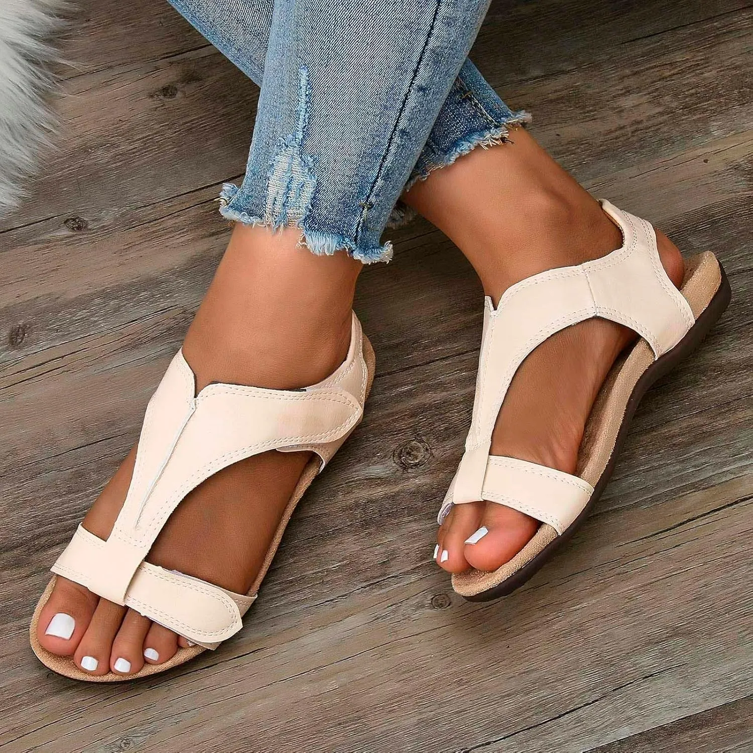 Women's Orthopedic Arch Support Sandals Summer Comfortable Walking Flat Beach Sandals Casual Dressy Mens Beach Flip Flops Size 9