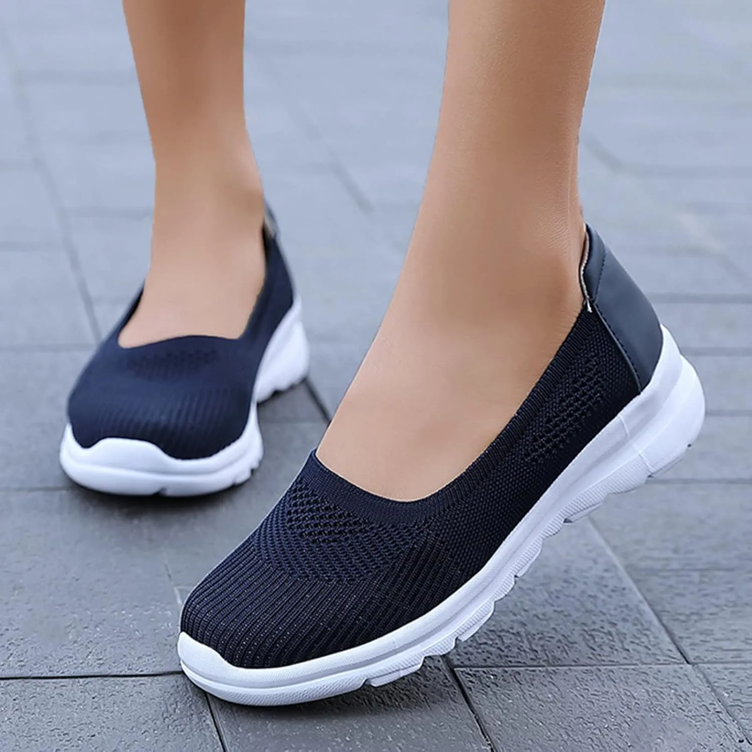 Womens Orthopedic Casual Loafers Slip On Walking Shoes with Arch Support Comfortable Sneakers Plantar Fasciitis Relief Foot Heel Pain Diabetic