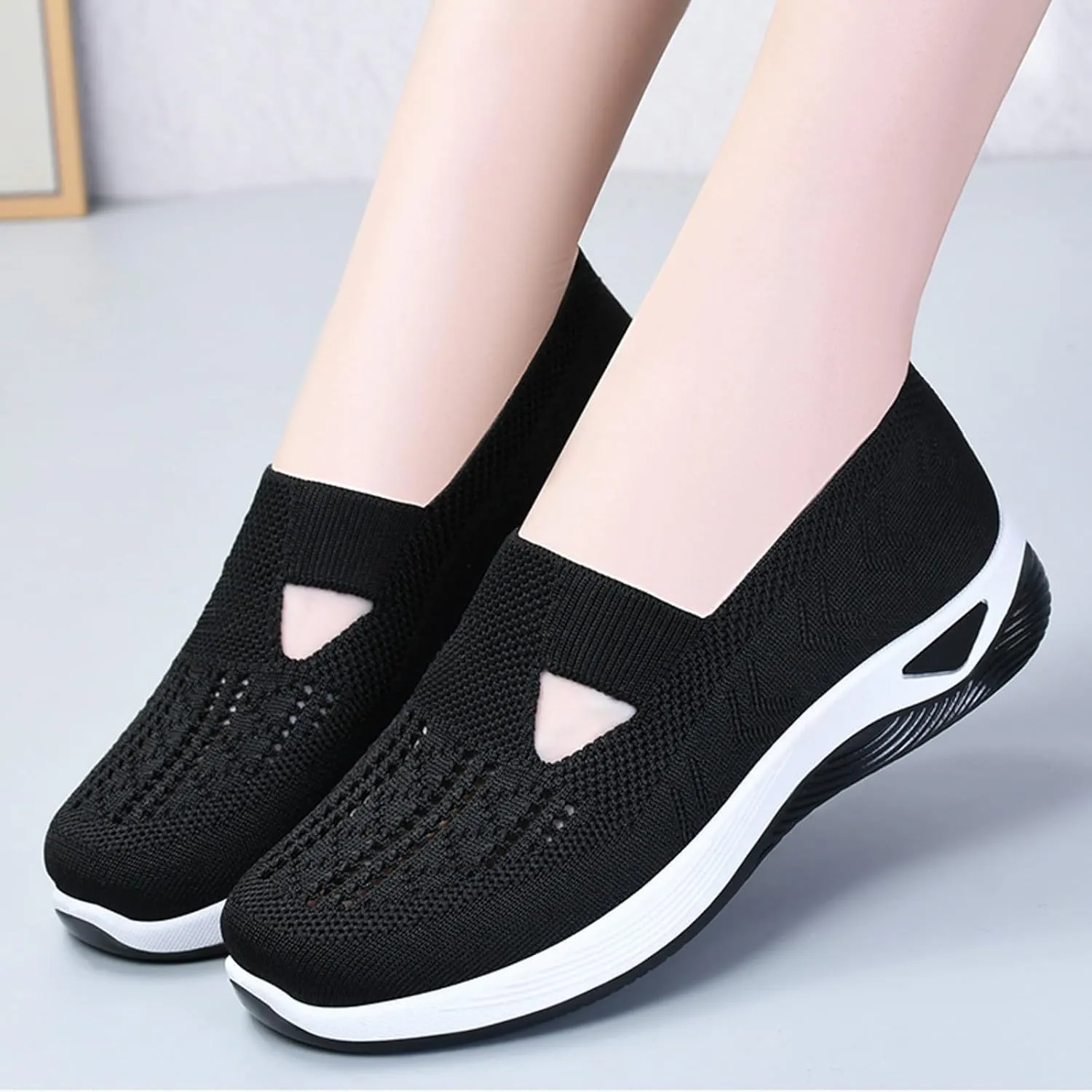 Womens Orthopedic Slip On Loafers with Arch Support Comfortable Walking Shoes Casual Sneakers Plantar Fasciitis Relief Foot Pain Diabetic Feet
