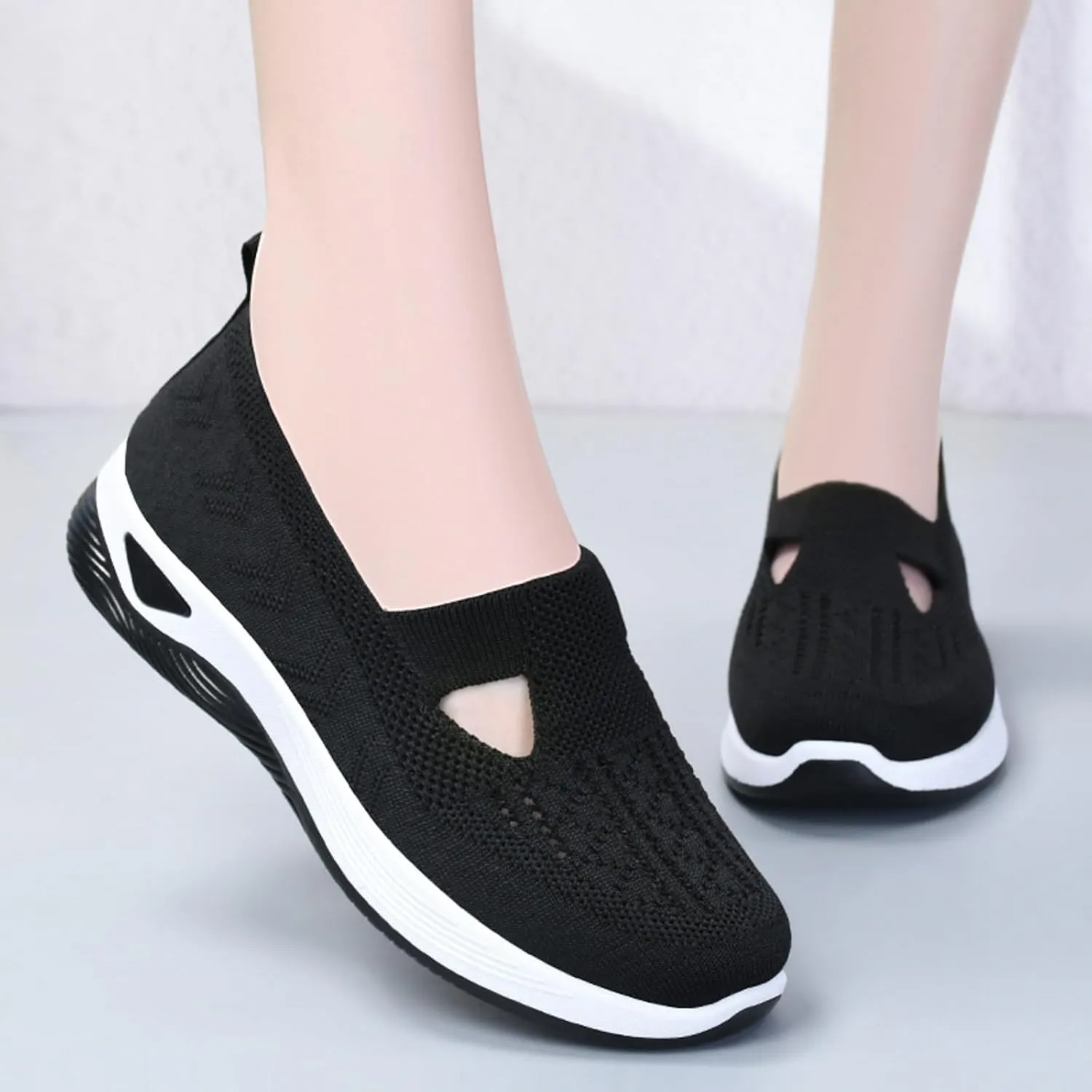 Womens Orthopedic Slip On Loafers with Arch Support Comfortable Walking Shoes Casual Sneakers Plantar Fasciitis Relief Foot Pain Diabetic Feet