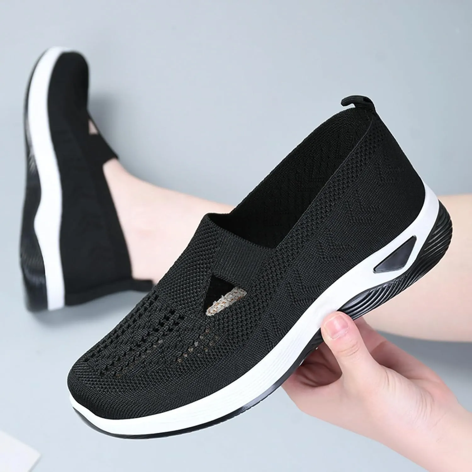 Womens Orthopedic Slip On Loafers with Arch Support Comfortable Walking Shoes Casual Sneakers Plantar Fasciitis Relief Foot Pain Diabetic Feet
