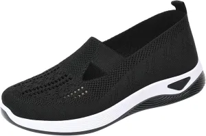Womens Orthopedic Slip On Loafers with Arch Support Comfortable Walking Shoes Casual Sneakers Plantar Fasciitis Relief Foot Pain Diabetic Feet