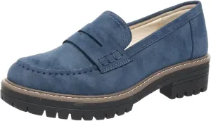 Womens Platform Chunky Penny Loafer Lug Sole Slip Comfortable Suede Dress Work Office Business Casual Shoes
