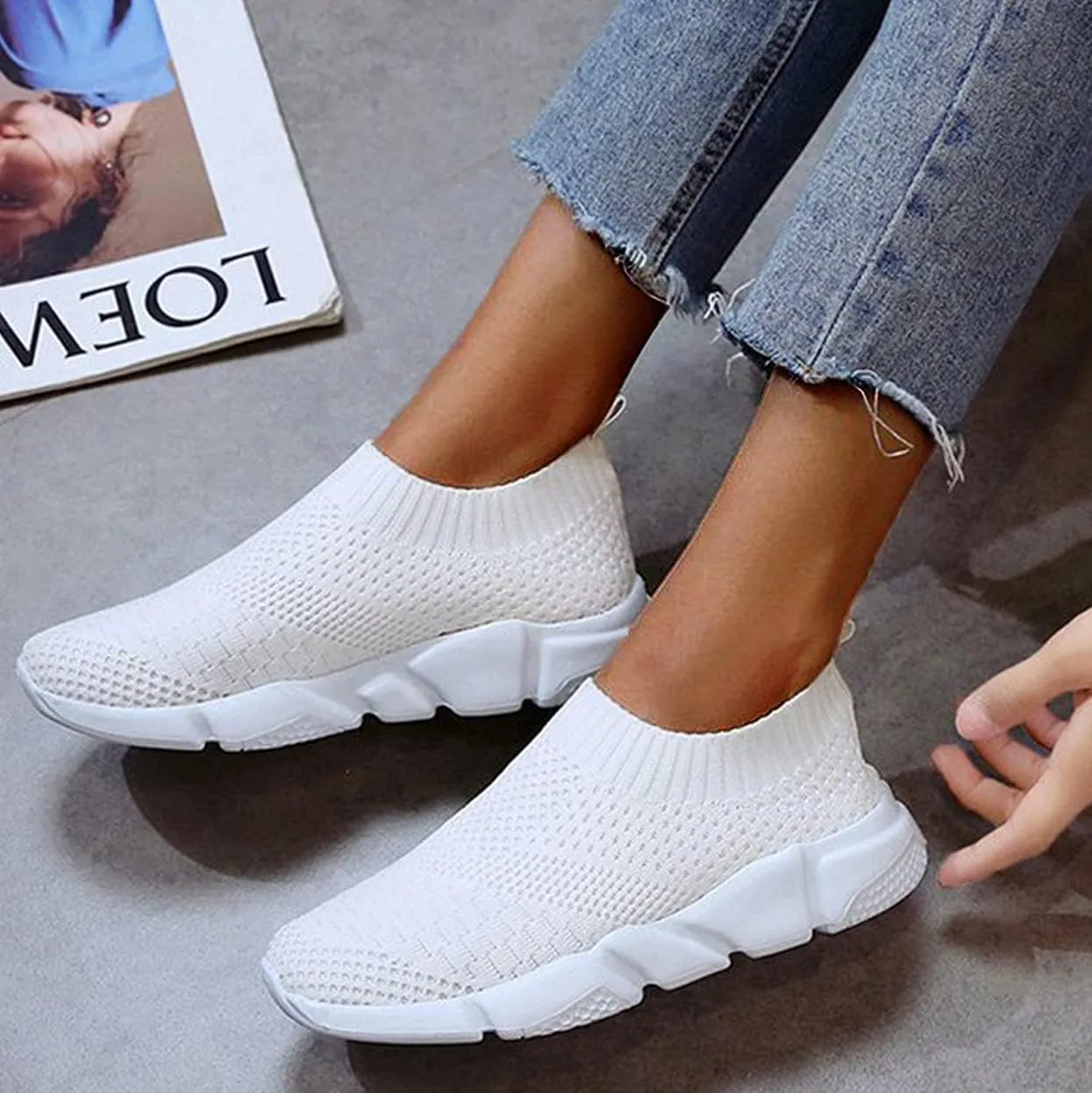 Womens Platform Sneakers Black and White Zapatos Ortopedicos De Mujer para Espuelon Gym Shoes Fashion Platform Sneakers for Women 2023 Women's Slip On Shoes Wide Toe