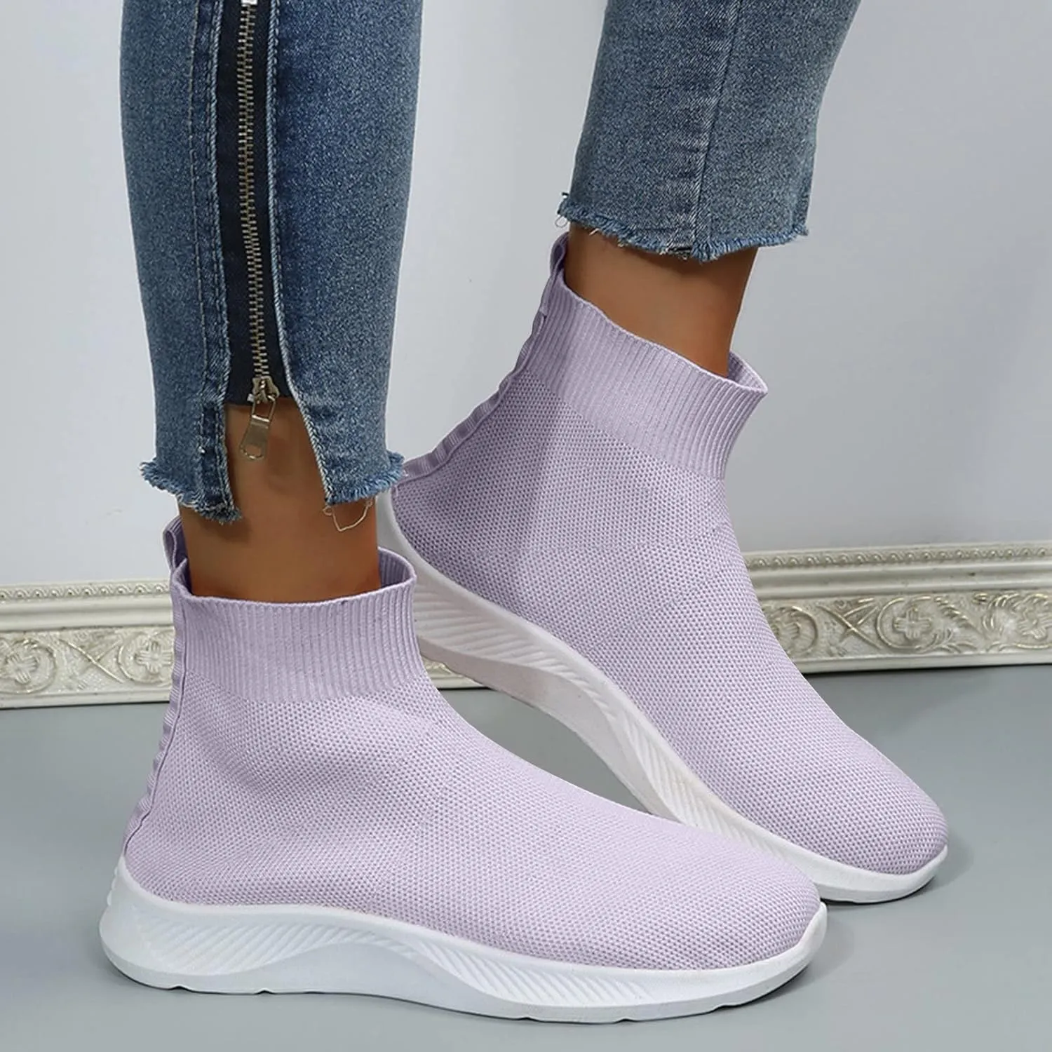 Womens Slip On Sneakers Casual Comfortable Walking Shoes Lightweight Canvas Flats Breathable Mesh Non Slip Loafers