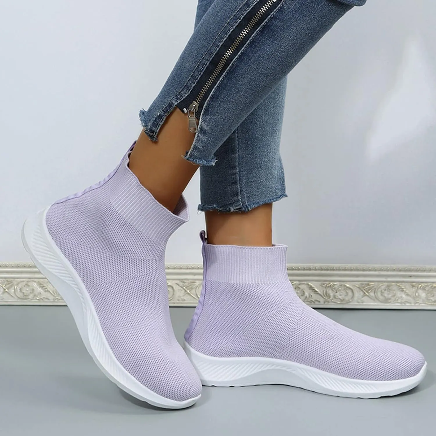 Womens Slip On Sneakers Casual Comfortable Walking Shoes Lightweight Canvas Flats Breathable Mesh Non Slip Loafers