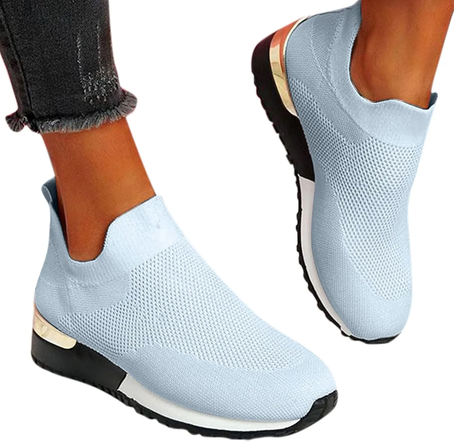 Womens Slip on Walking Shoes Comfort Lightweight Running Shoes for Women Loafers Dressy Casual Shoes Black Sneakers Black Tennis Shoe Casual Loafers