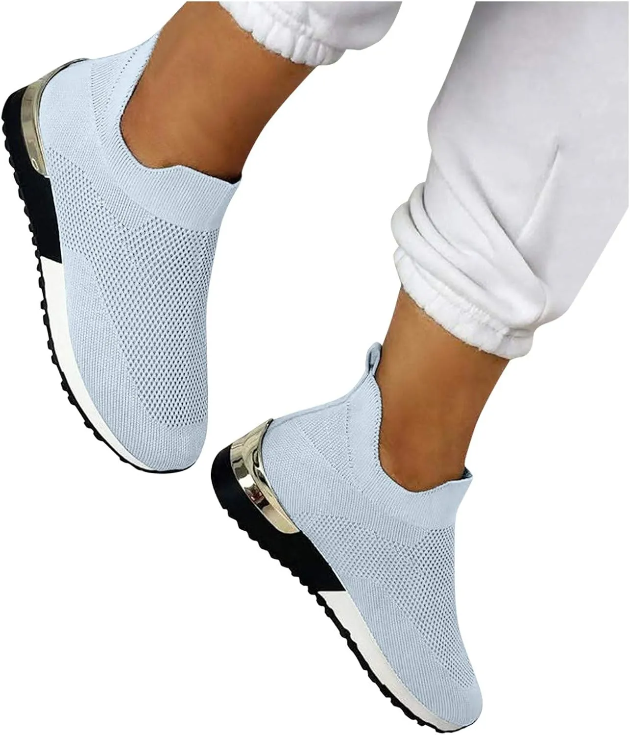 Womens Slip on Walking Shoes Comfort Lightweight Running Shoes for Women Loafers Dressy Casual Shoes Black Sneakers Black Tennis Shoe Casual Loafers