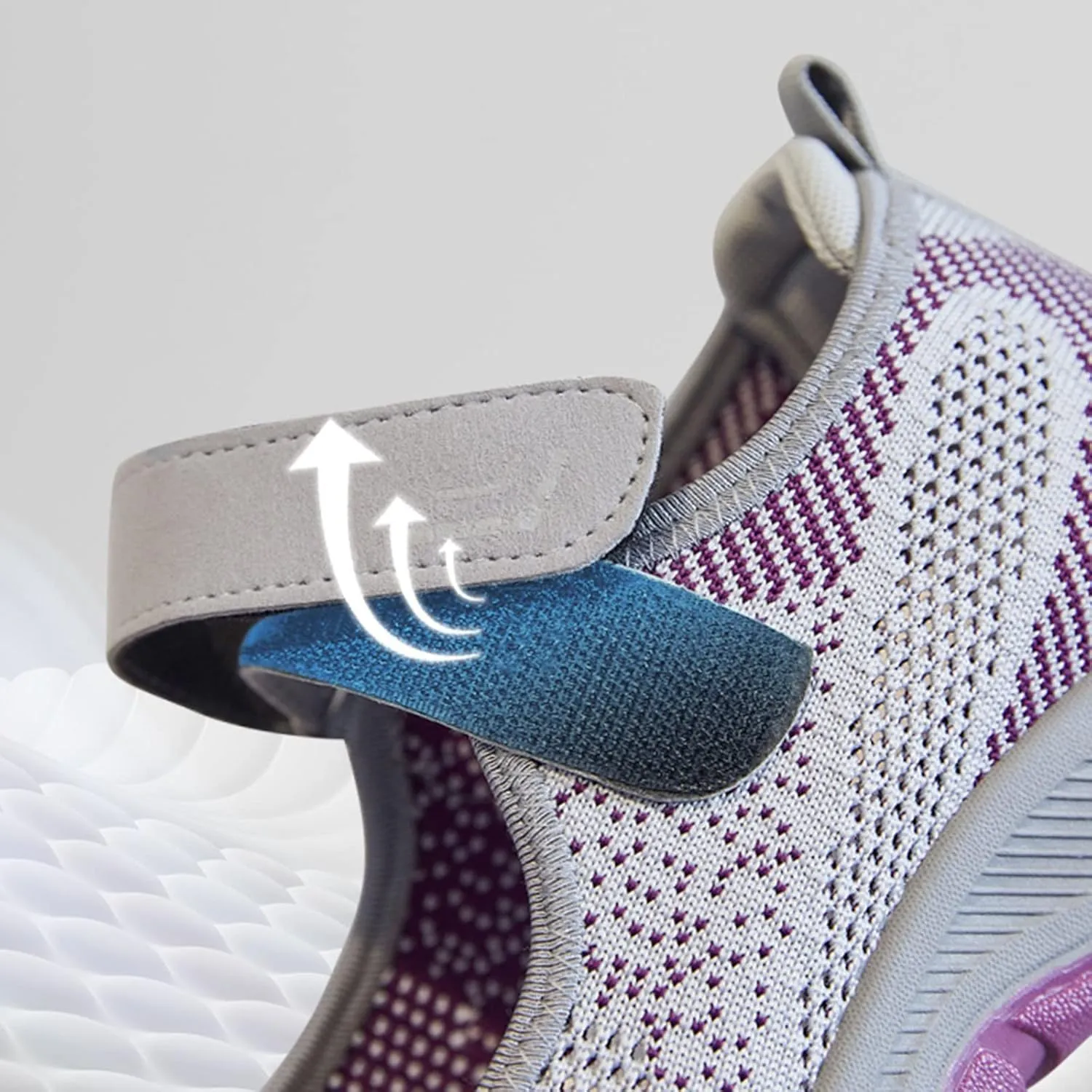 Women's Sneakers Fly Woven Mesh Breathable Sneakers Lightweight Hook Loop Casual Sneakers Non Slip Tennis Shoes