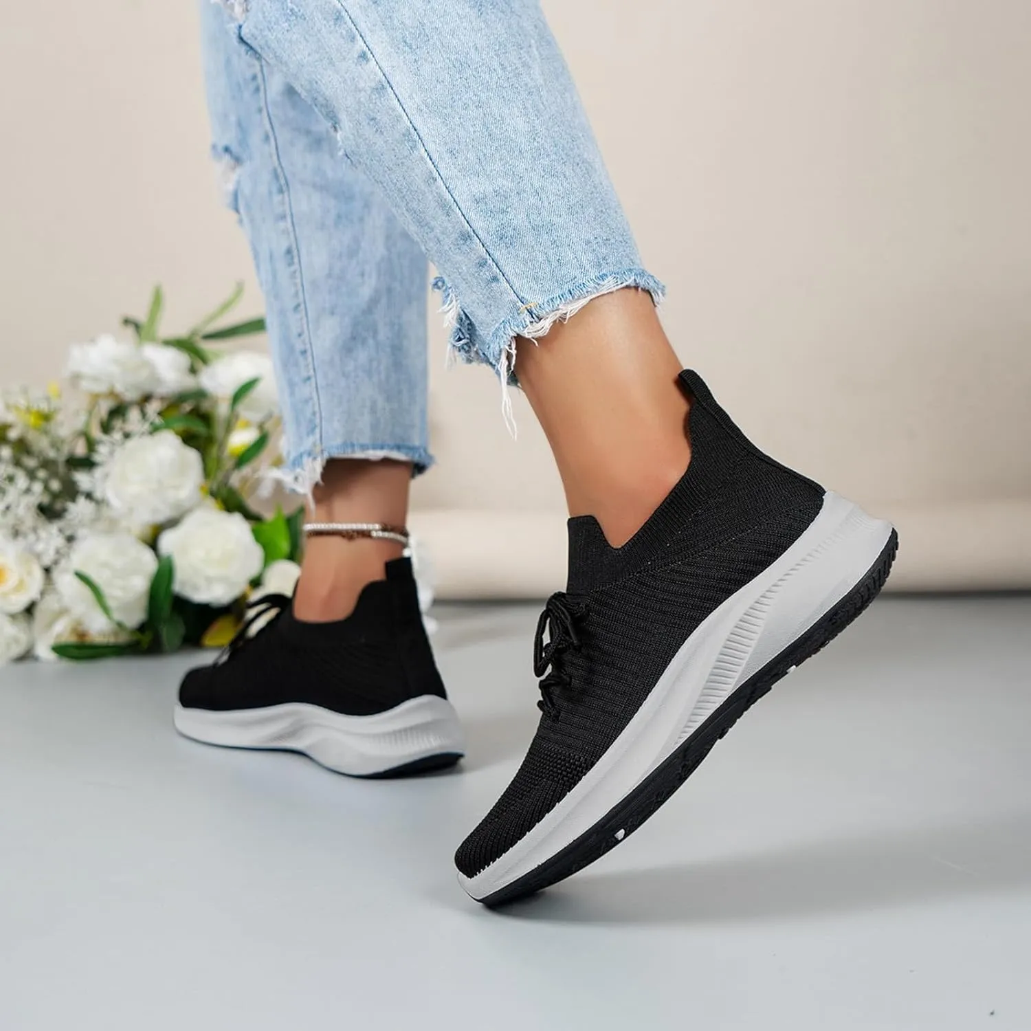 Womens Sneakers Platform Orthopedic Shoes for Women Dressy Wedge Black Sneakers for Women Size 7 Womens White Sneakers Casual Platform Tenis para Mujer De Trabajo Antideslizantes
