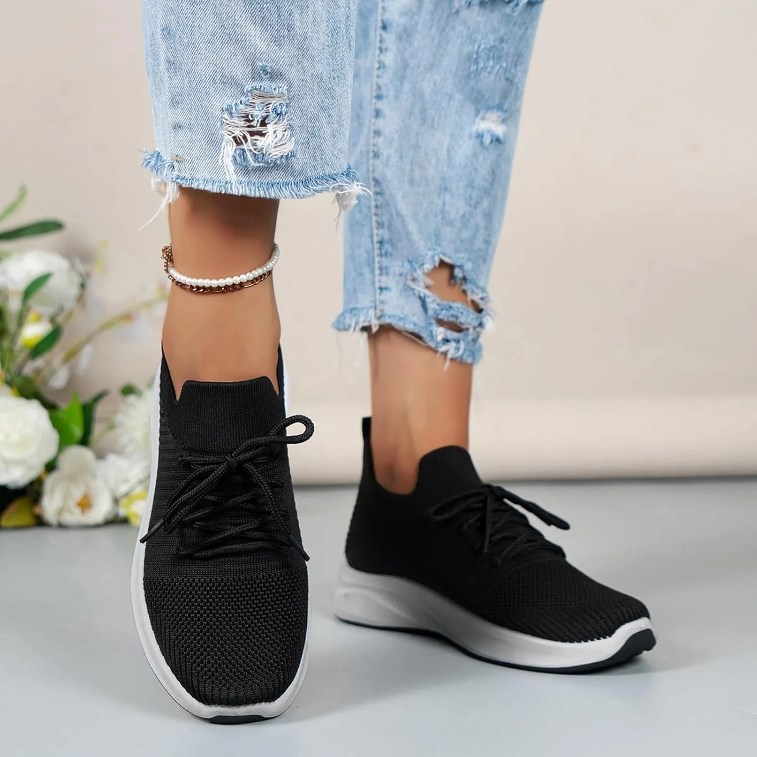 Womens Sneakers Platform Orthopedic Shoes for Women Dressy Wedge Black Sneakers for Women Size 7 Womens White Sneakers Casual Platform Tenis para Mujer De Trabajo Antideslizantes