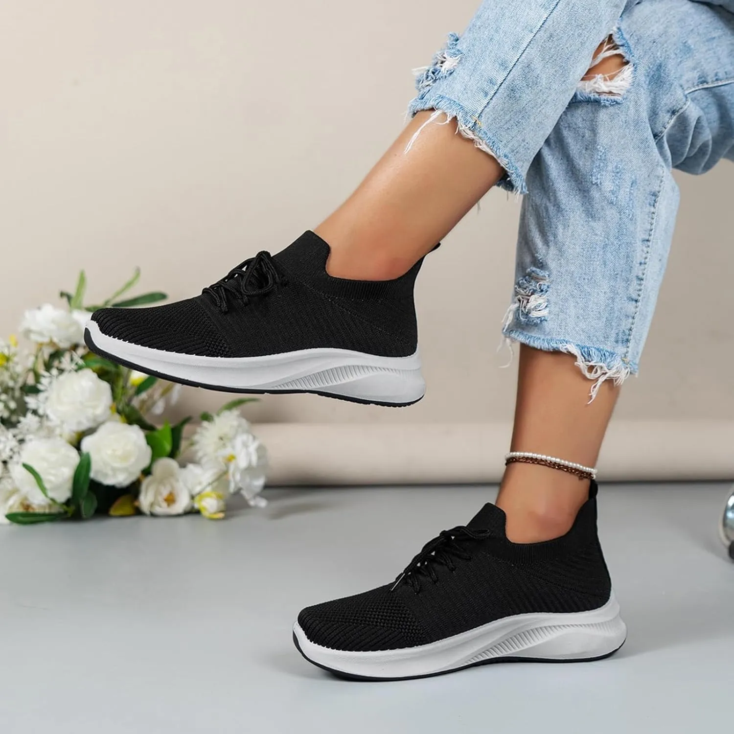 Womens Sneakers Platform Orthopedic Shoes for Women Dressy Wedge Black Sneakers for Women Size 7 Womens White Sneakers Casual Platform Tenis para Mujer De Trabajo Antideslizantes