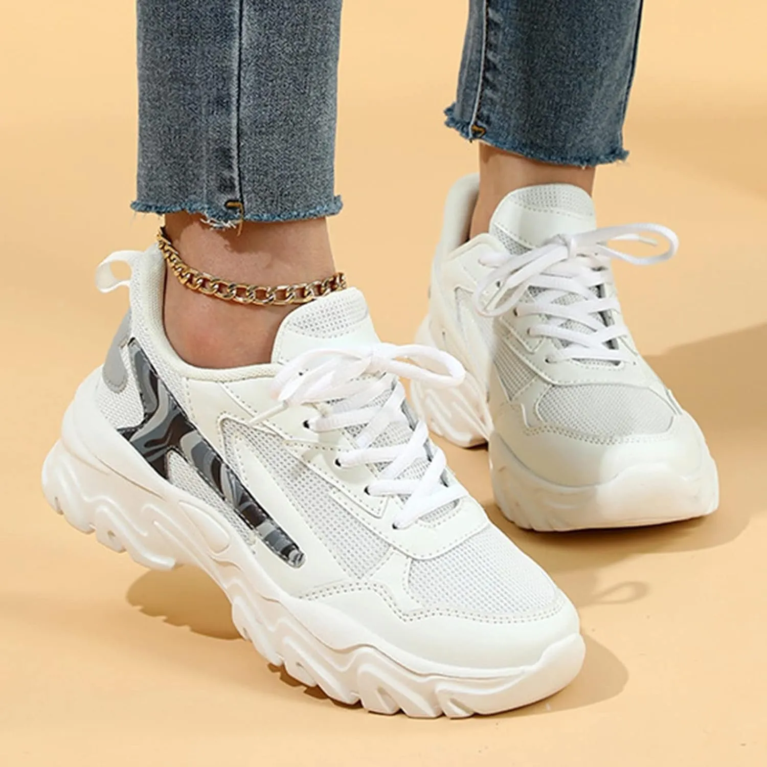 Women's Sneakers Wide Width Walking Shoes Women Comfort Wide Width Womens Slip On Sneakers Sneakers for Women Slip Ons Zapatos Antideslizantes para Mujer De Cocina