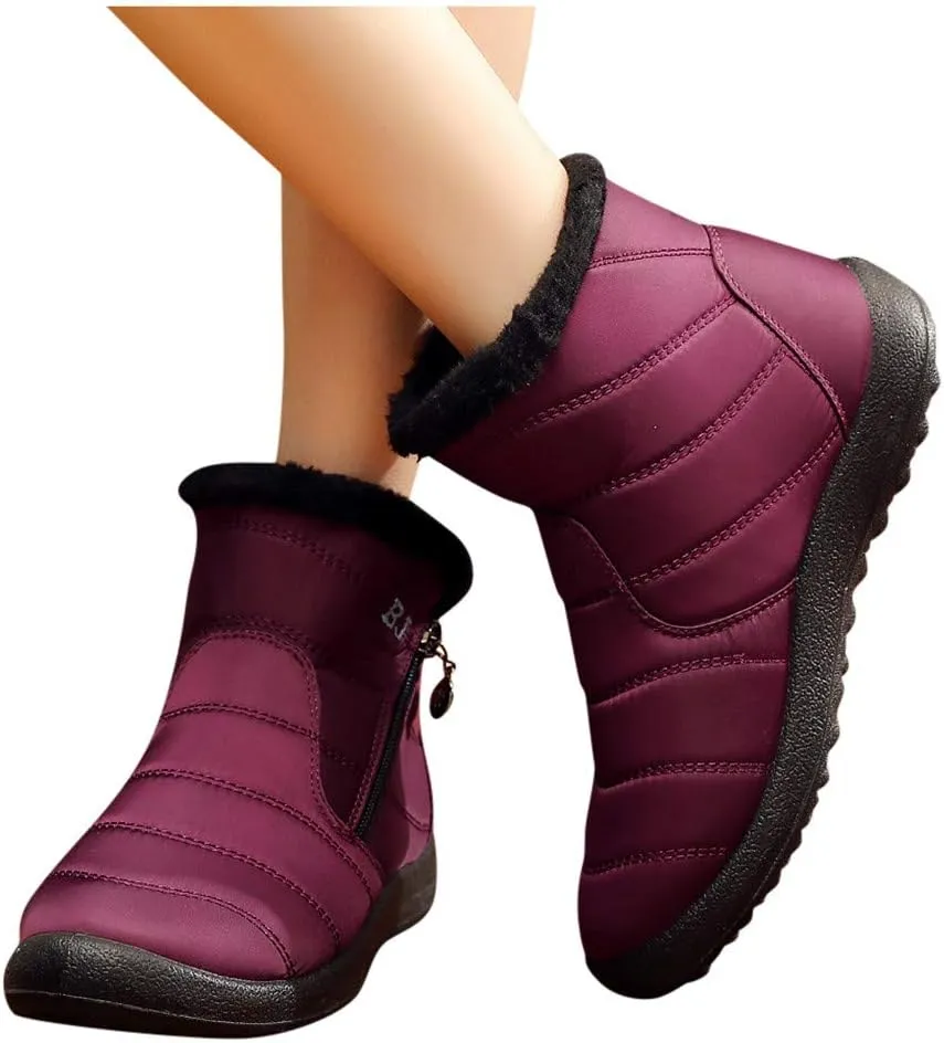 Womens Snow Boots Black Sporty Slip Ons for Ladies Boots Snow Boots for Women Winter Boot with Comfort Shoes for Snow for Women Womens Tennis Shoes Mens Winter Booties