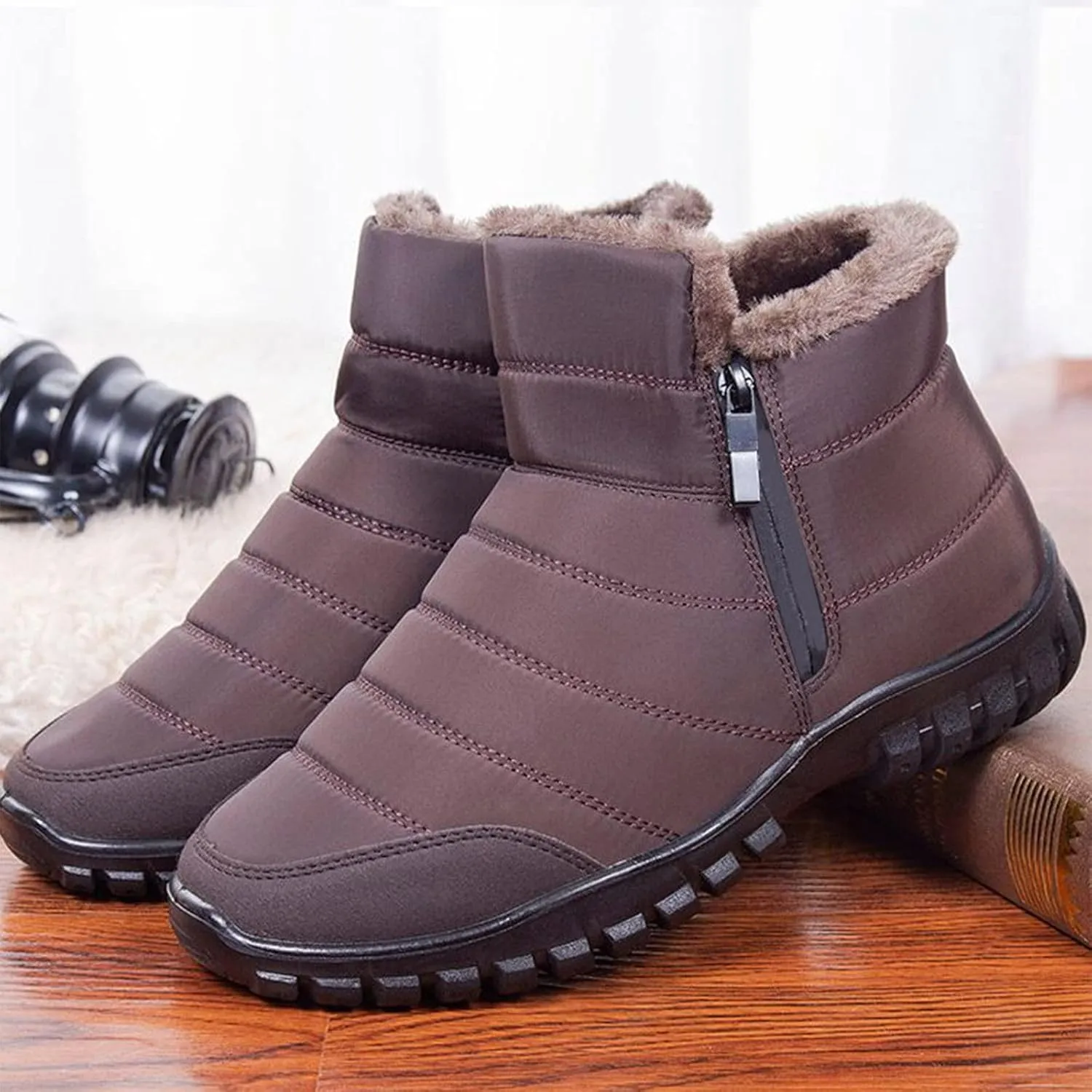 Womens Snow Boots Black Sporty Slip Ons for Ladies Boots Snow Boots for Women Winter Boot with Comfort Shoes for Snow for Women Womens Tennis Shoes Mens Winter Booties