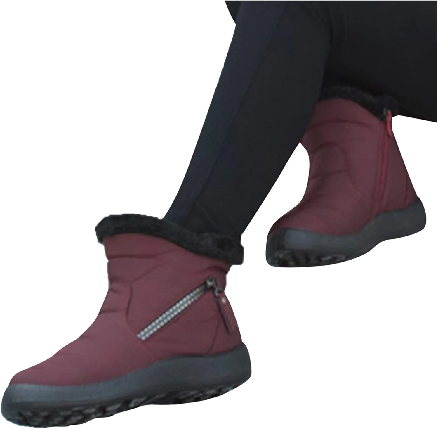 Womens Snow Boots Slip On Winter Boots for Ladies 2024 Womens Snow Boots Winter Fur Lined Ankle Boot Winter Boot for Elderly Women Wide Calf Boots for Women Mens Snow Booties