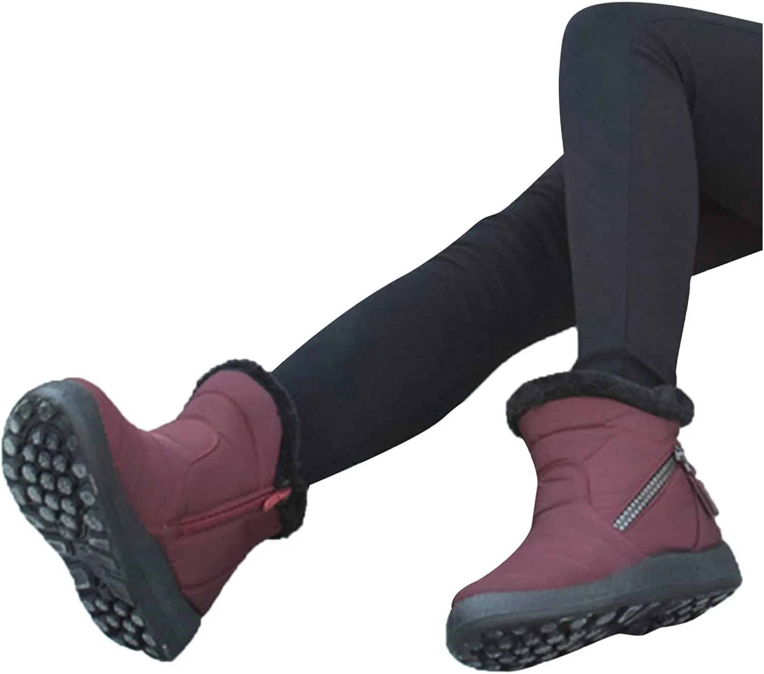Womens Snow Boots Slip On Winter Boots for Ladies 2024 Womens Snow Boots Winter Fur Lined Ankle Boot Winter Boot for Elderly Women Wide Calf Boots for Women Mens Snow Booties