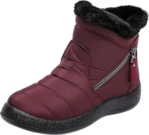 Womens Snow Boots Slip On Winter Boots for Ladies 2024 Womens Snow Boots Winter Fur Lined Ankle Boot Winter Boot for Elderly Women Wide Calf Boots for Women Mens Snow Booties
