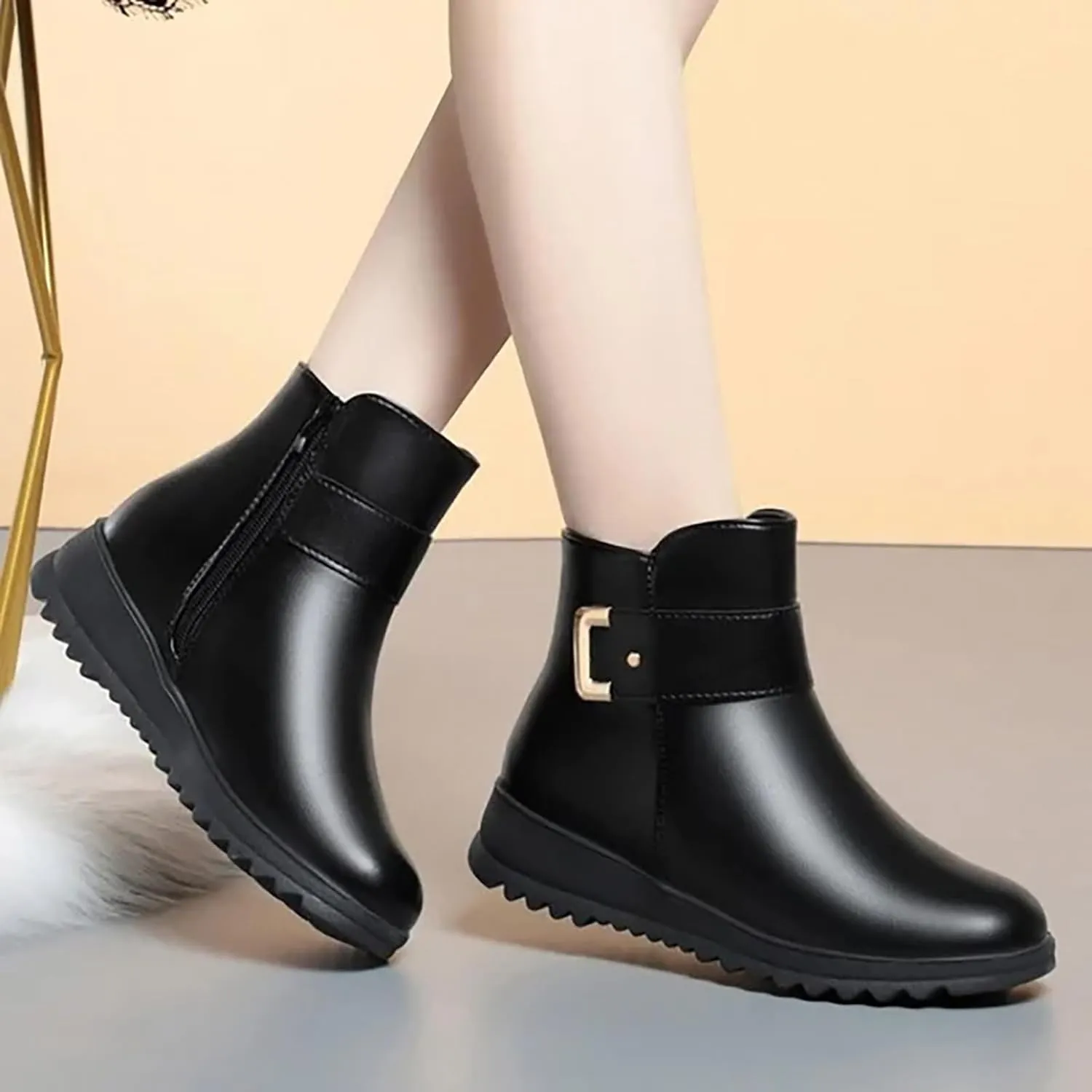 Women's Snow Boots with Heels Women's Fleece Lined Snow Boots Womens Snow Boots Winter Warm Booties Snow Shoe Boot for Women Cowboy Boots for Men Mens Winter Booties