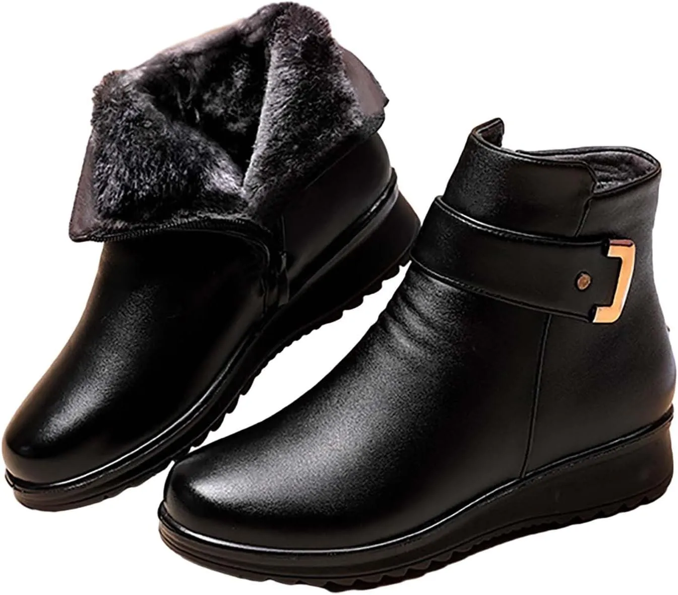 Women's Snow Boots with Heels Women's Fleece Lined Snow Boots Womens Snow Boots Winter Warm Booties Snow Shoe Boot for Women Cowboy Boots for Men Mens Winter Booties