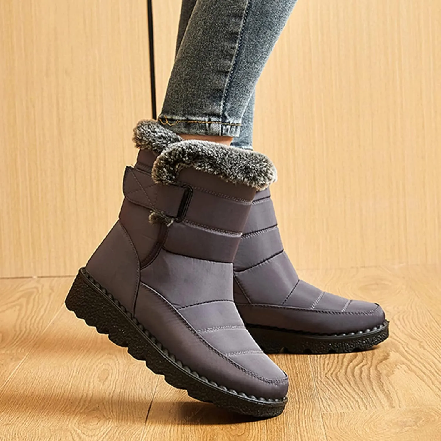Women's Snow Boots with Heels Women's Fleece Lined Snow Boots Womens Snow Boots Winter Warm Booties Snow Shoe Boot for Women Cowboy Boots for Men Mens Winter Booties
