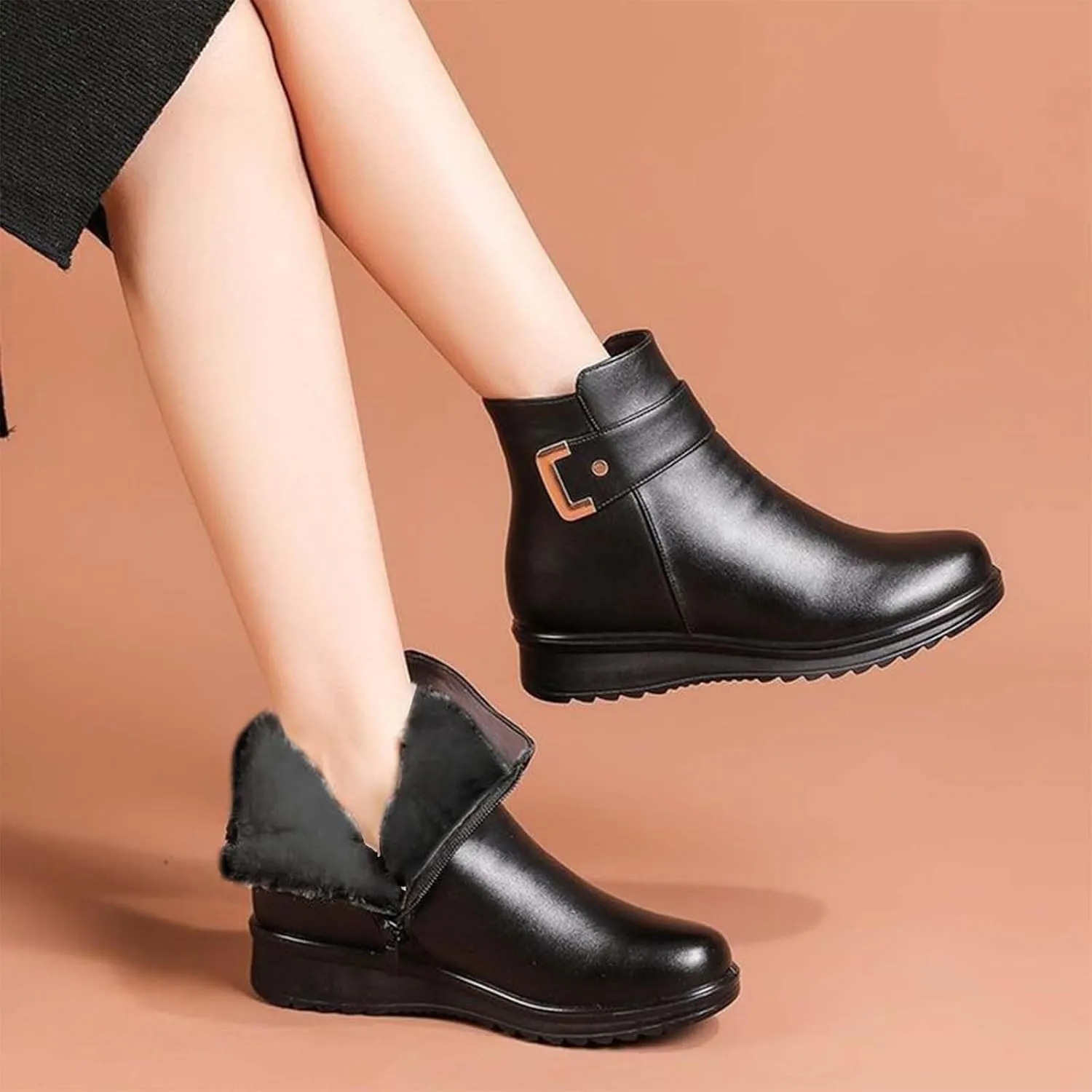 Women's Snow Boots with Heels Women's Fleece Lined Snow Boots Womens Snow Boots Winter Warm Booties Snow Shoe Boot for Women Cowboy Boots for Men Mens Winter Booties