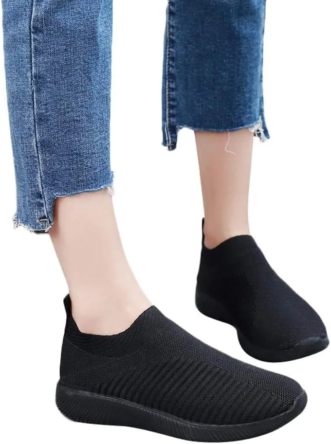 Women's Walking Shoes Cushion Comfortable Breeze Shoes Tennis Shoes Womens Boots Casual Work Shoes Platform Sneakers Slip On Tennis Shoe White Loafers