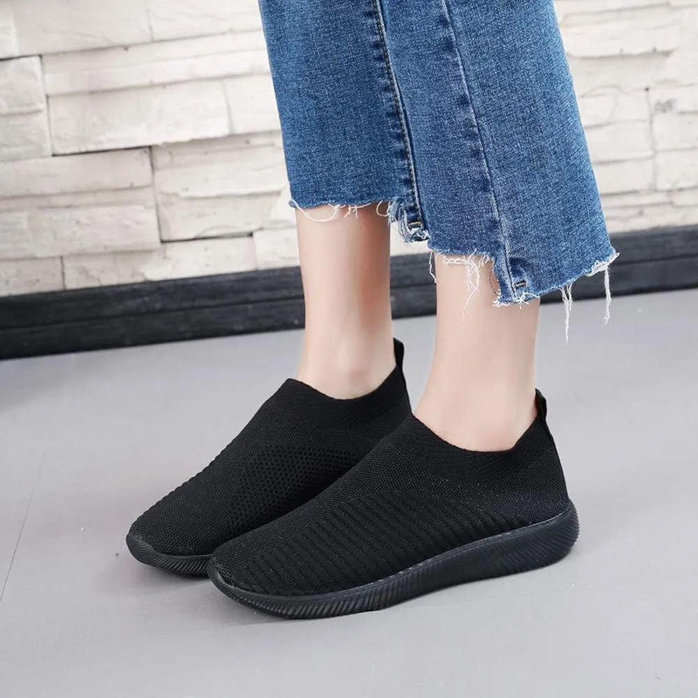 Women's Walking Shoes Cushion Comfortable Breeze Shoes Tennis Shoes Womens Boots Casual Work Shoes Platform Sneakers Slip On Tennis Shoe White Loafers