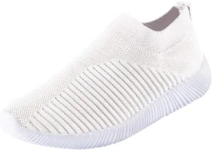 Womens White Platform Sneakers Low Top Platform Shoes Business Casual Shoes Women Woman Loafers Shoes White Leather Slip On Sneakers for Women