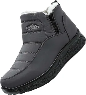 Womens Winter Boots with Zipper Adults Snow Booties Womens Mens Shoes Slip On Barefoot Shoes Grounded Footwear Hiking Mens Running Shoes Mens Winter Booties
