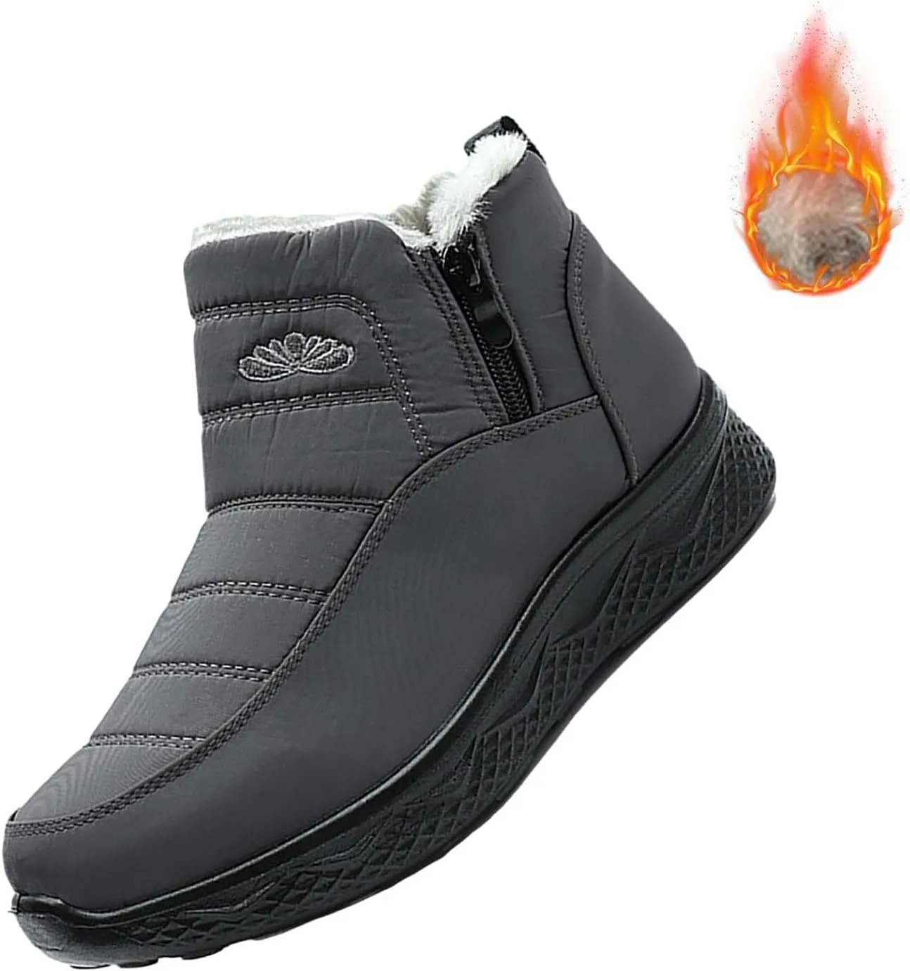 Womens Winter Boots with Zipper Adults Snow Booties Womens Mens Shoes Slip On Barefoot Shoes Grounded Footwear Hiking Mens Running Shoes Mens Winter Booties