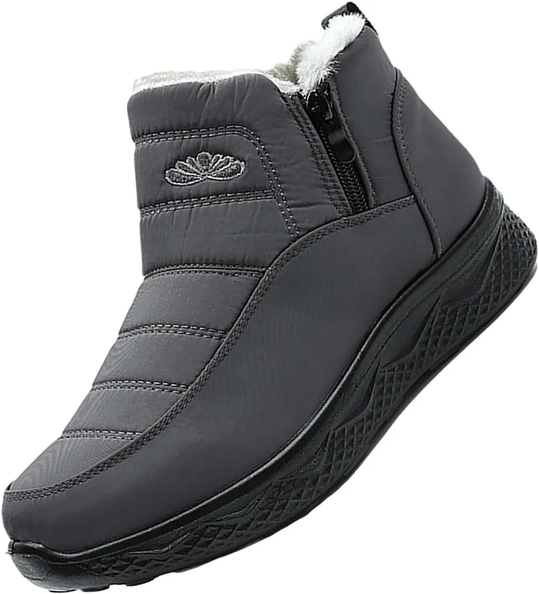 Womens Winter Boots with Zipper Adults Snow Booties Womens Mens Shoes Slip On Barefoot Shoes Grounded Footwear Hiking Mens Running Shoes Mens Winter Booties